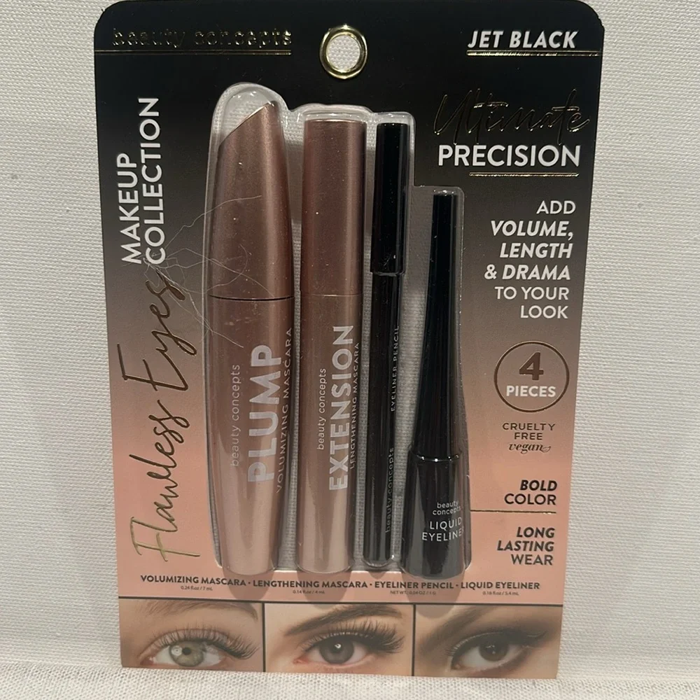 Beauty Concepts Flawless Eyes Ultimate Precision (4)piece Eye Makeup Collection.